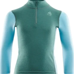 Aclima Kids WarmWool Mock Neck lasten merinopaita North Atlantic / Reef Waters