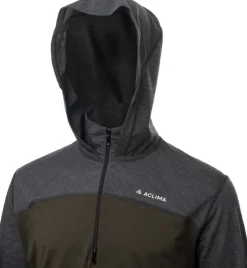Aclima LightWool 180 Hoodie merinohuppari, maastonvihreä/tummanharmaa
