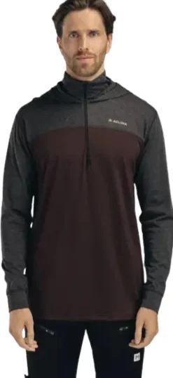 Aclima LightWool 180 Hoodie M's Chocolate Plum / Marengo