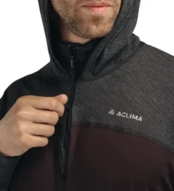 Aclima LightWool 180 Hoodie M's Chocolate Plum / Marengo