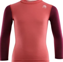 Aclima LightWool Crewneck Children lasten merinokerrastopaita, lohenpunainen/viininpunainen