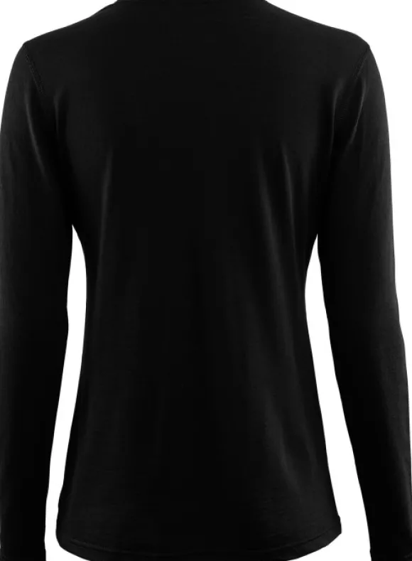 Aclima LightWool naisten pitkähihainen aluspaita, musta