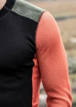 Aclima M's WoolNet Hybrid Mockneck Jet Black/Poinciana/Capulet Olive