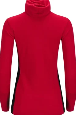 Aclima WarmWool Hoodsweater w/Zip naisten kerrastopaita, Jester Red/Jet Black