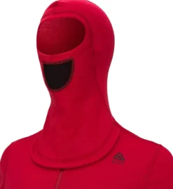 Aclima WarmWool Hoodsweater w/Zip naisten kerrastopaita, Jester Red/Jet Black