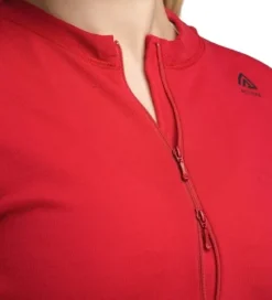 Aclima WarmWool Hoodsweater w/Zip naisten kerrastopaita, Jester Red/Jet Black