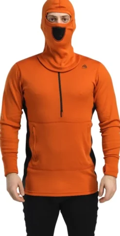 Aclima WarmWool Hoodsweater w/Zip kerrastopaita, Gold Flame/Jet Black