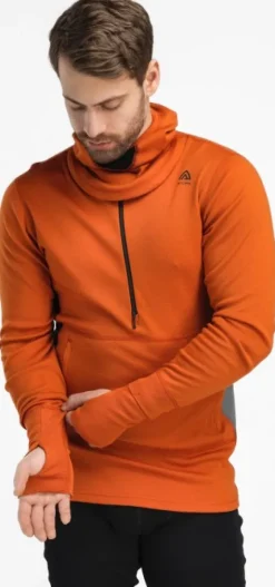 Aclima WarmWool Hoodsweater w/Zip kerrastopaita, Gold Flame/Jet Black