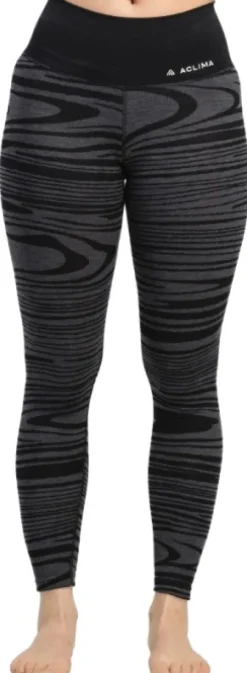 Aclima WarmWool Longs High Waist naisten kerrastohousut, Black Motion