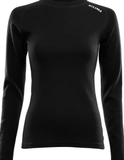 Aclima WarmWool Merino -naisten aluskerrastopaita (Jet Black)