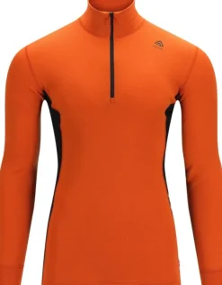 Aclima WarmWool Mockneck kerrastopaita, Gold Flame/Jet Black