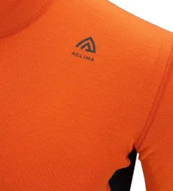 Aclima WarmWool Mockneck kerrastopaita, Gold Flame/Jet Black