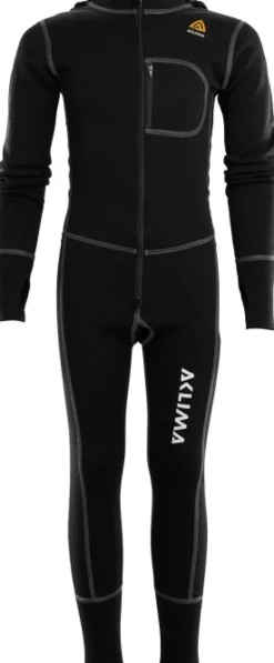 Aclima WarmWool Overall juniorin merinovillahaalari, musta