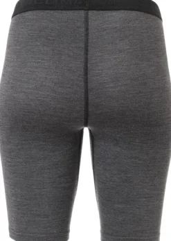 Aclima WarmWool Shorts Long WindWool V2 naisten puolipitkät kerrastohousut, Jet Black/Marengo