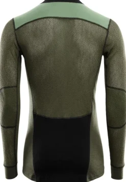 Aclima WoolNet Hybrid Crewneck villaverkkopaita, musta/vihreä