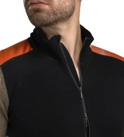 Aclima WoolNet Hybrid Mockneck kerrastopaita, Jet Black/Tarmac/Gold Flame