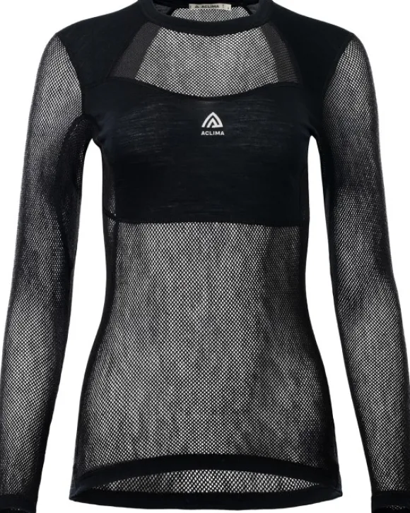 Aclima WoolNet Light Crewneck naisten kerrastopaita, musta