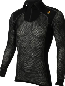 Aclima WoolNet Merino -miesten poolopaita (Jet Black)
