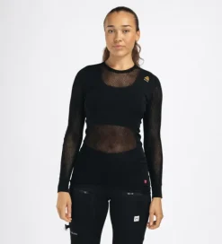 Aclima WoolNet Merino -naisten aluskerrastopaita (Jet Black)