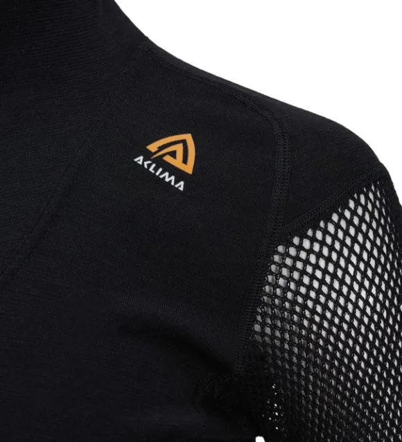 Aclima WoolNet Polo Shirt with Zip Woman Jet Black