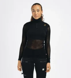 Aclima WoolNet Polo Shirt with Zip Woman Jet Black