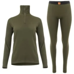 Aclima WoolTerry naisten kerrastosetti, Olive Night