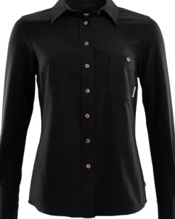 Aclima Woven Wool Shirt Woman Jet Black