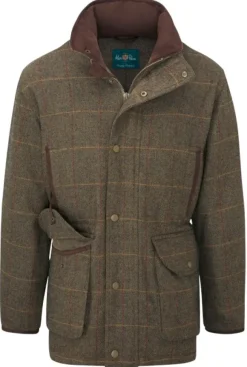 Alan Paine Combrook Waterproof Tweed Shooting Field Coat takki, Teak