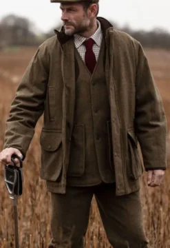 Alan Paine Combrook Waterproof Tweed Shooting Field Coat metsästystakki, Sage