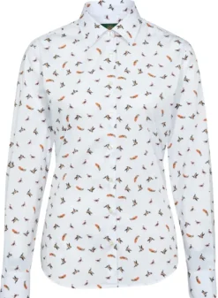 Alan Paine Lawen Printed Cotton Shirt naisten paita, White