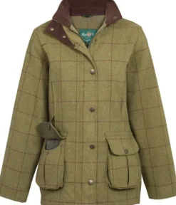 Alan Paine Rutland Ladies Waterproof Tweed Coat Lichen