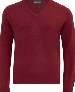 Alan Paine Streetly V-Neck Pullover lampaanvillainen pusero, punainen