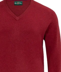 Alan Paine Streetly V-Neck Pullover lampaanvillainen pusero, punainen