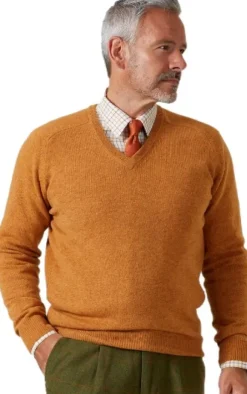 Alan Paine Streetly V-Neck Pullover lampaanvillainen pusero, viininpunainen