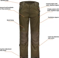 Alaska Superior II -miesten metsästyshousut, Moss Brown (2020)