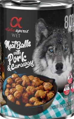 Alpha Spirit Meat Balls with Pork and Caraway märkäruoka, 400 g