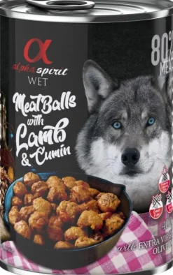 Alpha Spirit Meat Balls with Lamb and Cumin märkäruoka, 400 g
