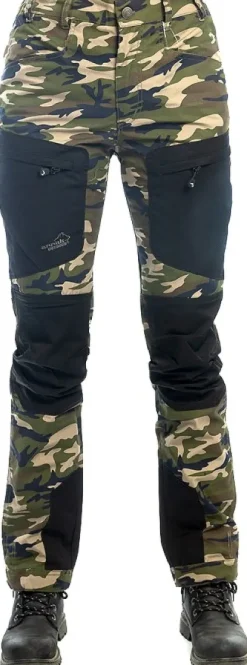 Arrak Active Stretch Pants Camo -naisten tekniset housut, camo