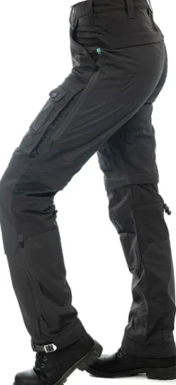 Arrak Flexible Zip Off Pant naisten katkolahjehousut, mustaharmaa