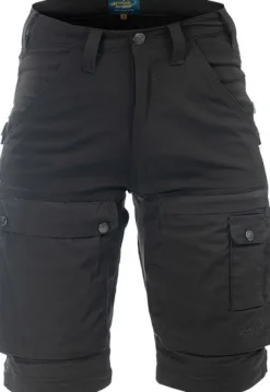 Arrak Flexible Zip Off Pant naisten katkolahjehousut, mustaharmaa