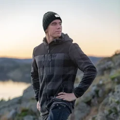 Arrak Unisex Canada Fleece fleece-takki, harmaa/musta