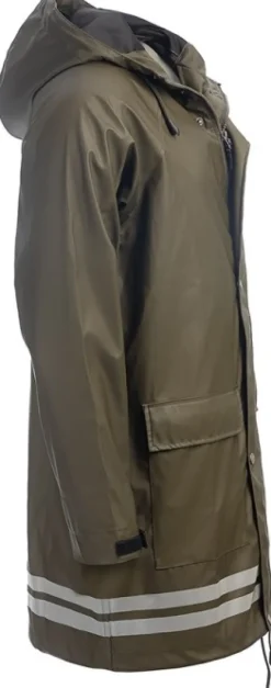 Arrak Unisex Raincoat pitkä sadetakki, oliivi