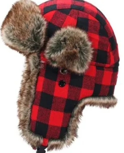 Avignon Flaps -talvihattu, musta/punainen