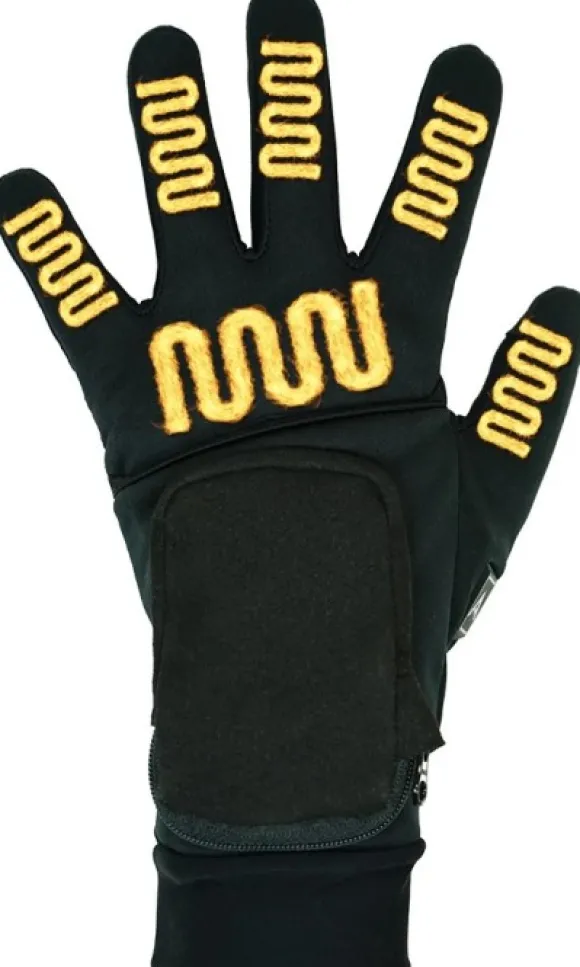 Avignon Heat Flexduo | Tunn Värmehandske Utfällbar Luva Basic lämpöhanskat, Black