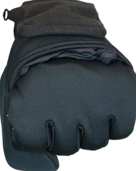 Avignon Heat Flexduo | Tunn Värmehandske Utfällbar Luva Basic lämpöhanskat, Black