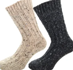 Avignon perinteiset villasukat 2-pakkaus, beige/harmaa