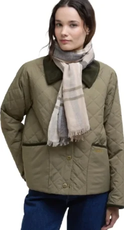 Barbour Abigail Tartan Scarf huivi, Dark Navy/Light Sand