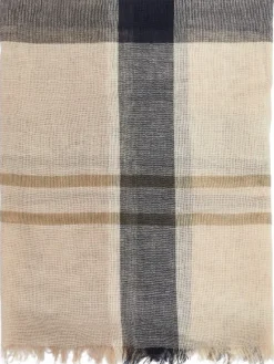 Barbour Abigail Tartan Scarf huivi, Dark Navy/Light Sand
