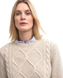 Barbour Burne Crew naisten paita, Oatmeal/Hessian Tart