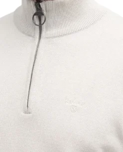 Barbour Cotton Half Zip Knitted Jumper neulepaita, Mist